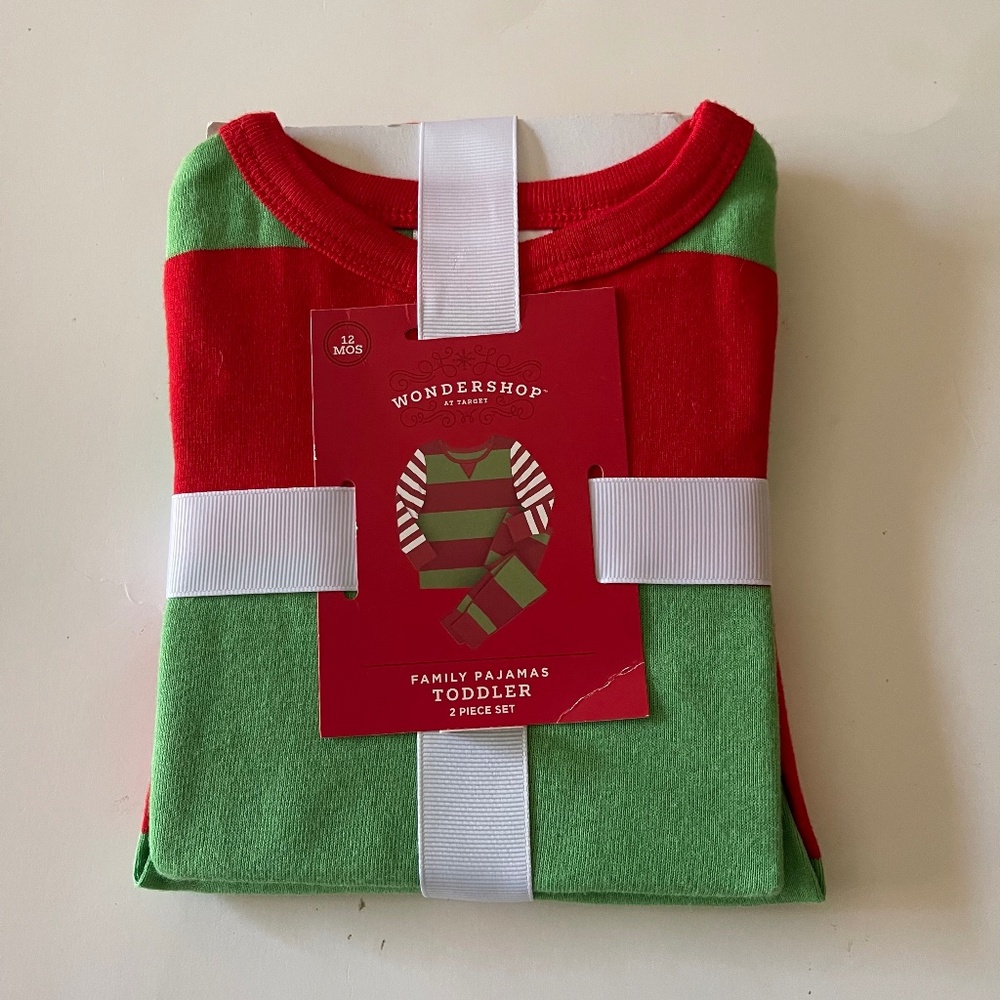 Wondershop Family Pajamas Rugby Stripe 2 piece Pajama Set Christmas